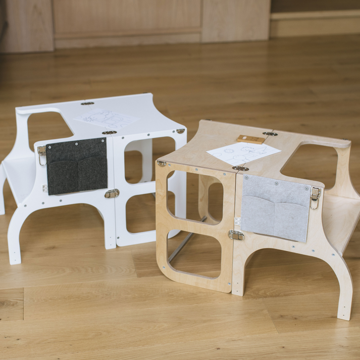 STEP’n’SIT • Tour d’apprentissage convertible 2-en-1 (tour + table)