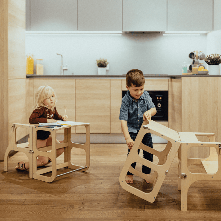 STEP’n’SIT • Tour d’apprentissage convertible 2-en-1 (tour + table)