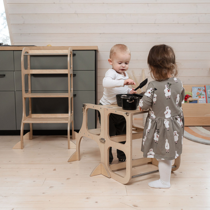 STEP’n’SIT • Tour d’apprentissage convertible 2-en-1 (tour + table)