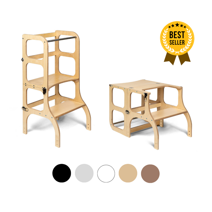 STEP’n’SIT • Tour d’apprentissage convertible 2-en-1 (tour + table)