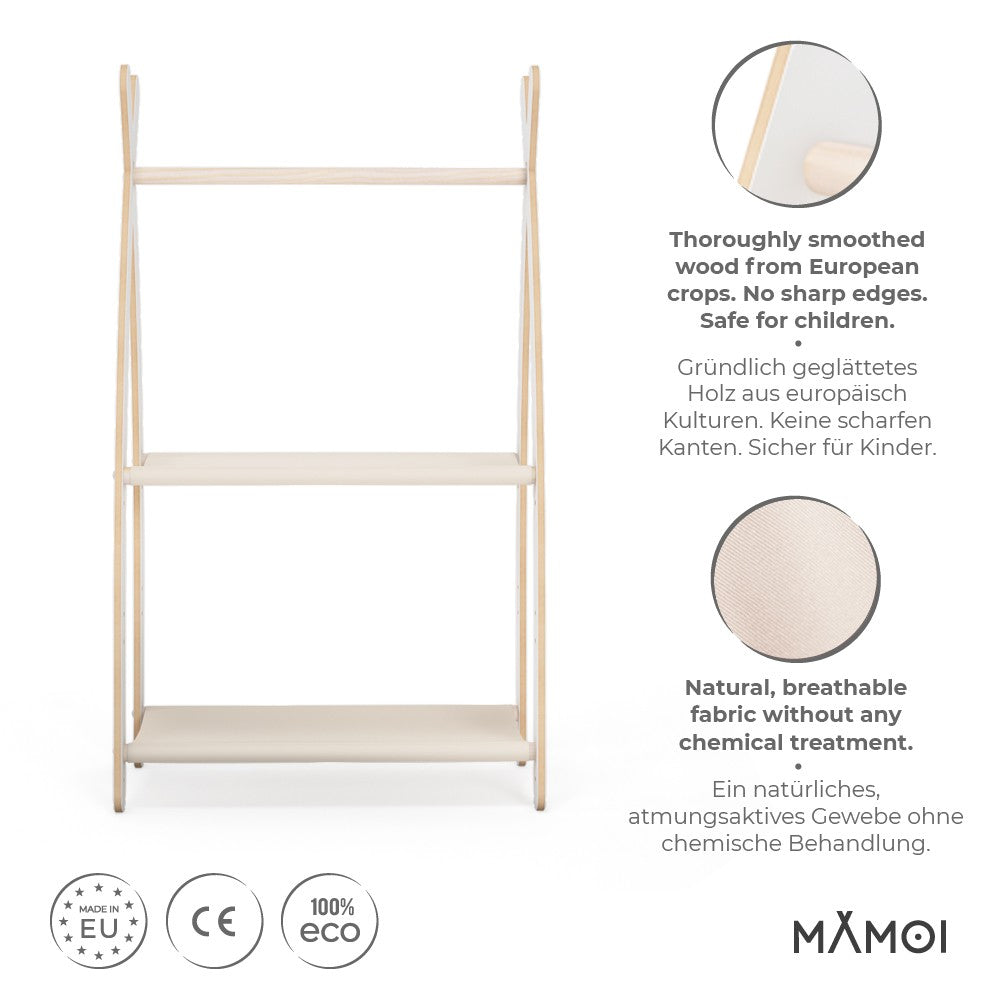 Portant chambre enfant MAMOI en bois blanc 53×32×95 cm
