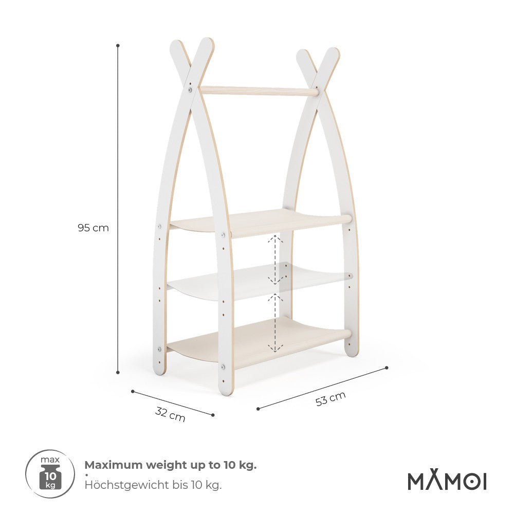 Portant chambre enfant MAMOI en bois blanc 53×32×95 cm
