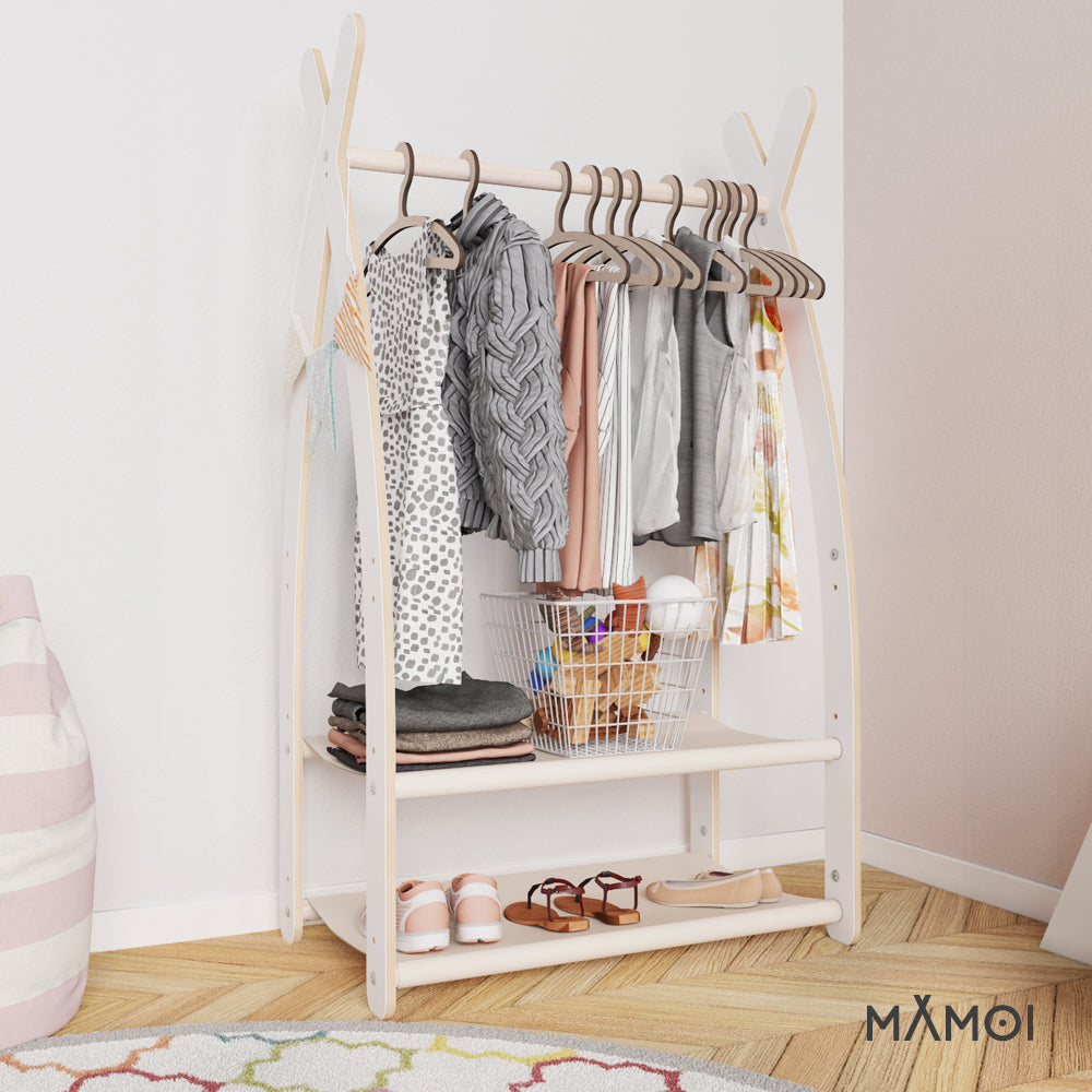 Portant chambre enfant MAMOI en bois blanc 53×32×95 cm