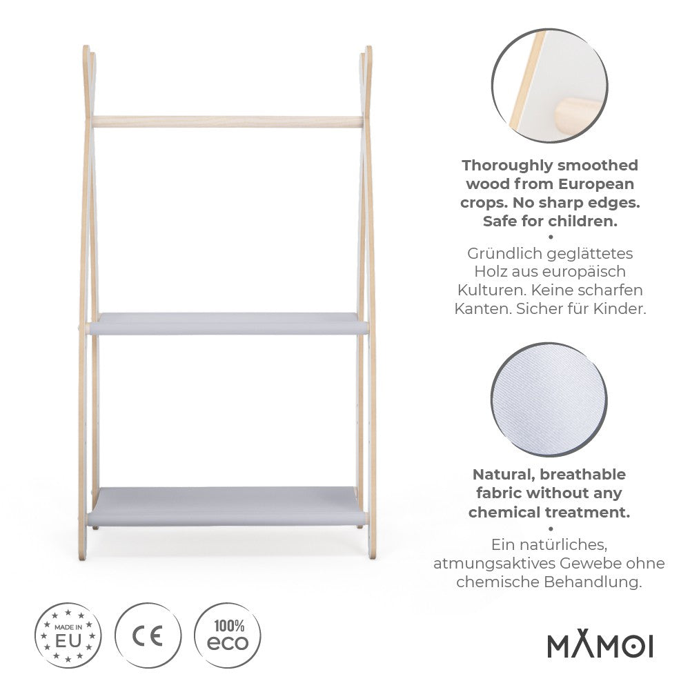 Portant chambre enfant MAMOI en bois blanc 53×32×95 cm