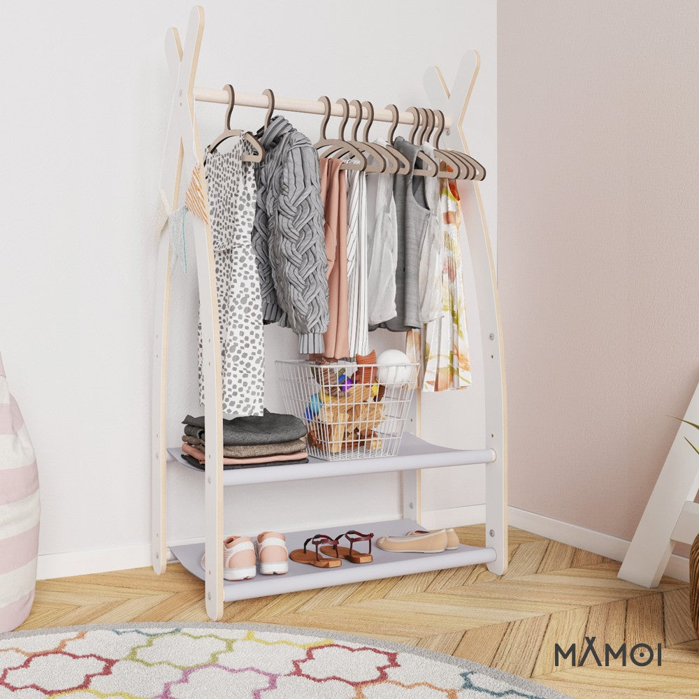 Portant chambre enfant MAMOI en bois blanc 53×32×95 cm