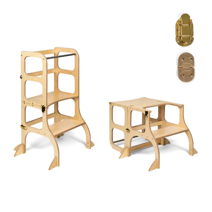 STEP’n’SIT • Tour d’apprentissage convertible 2-en-1 (tour + table)
