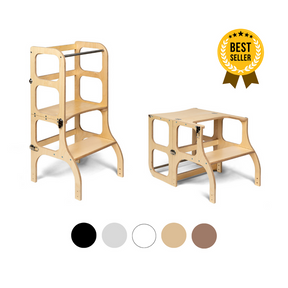 STEP’n’SIT • Tour d’apprentissage convertible 2-en-1 (tour + table)