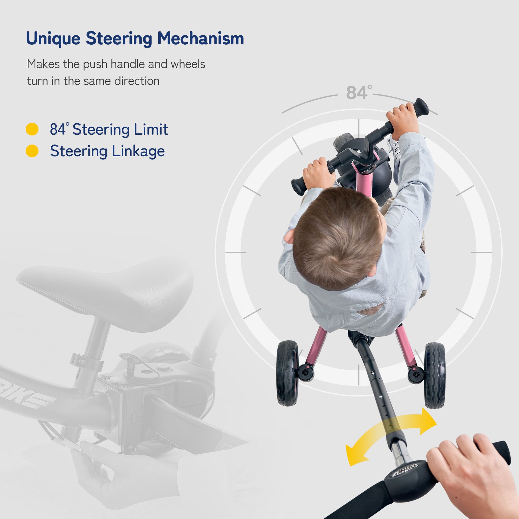 7-in-1 folding children's tricycle from 1 to 4 years old