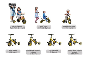 Zusammenklappbares Kinderdreirad 7-in-1 von 1 bis 4 Jahren