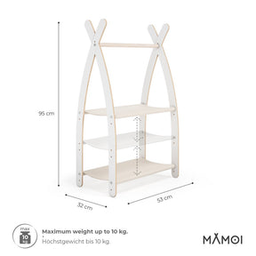 Portant chambre enfant MAMOI en bois blanc 53×32×95 cm