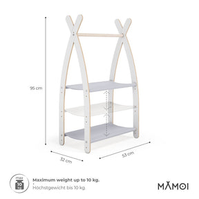 Portant chambre enfant MAMOI en bois blanc 53×32×95 cm
