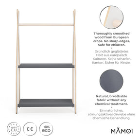 Portant chambre enfant MAMOI en bois blanc 53×32×95 cm