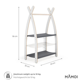 Portant chambre enfant MAMOI en bois blanc 53×32×95 cm