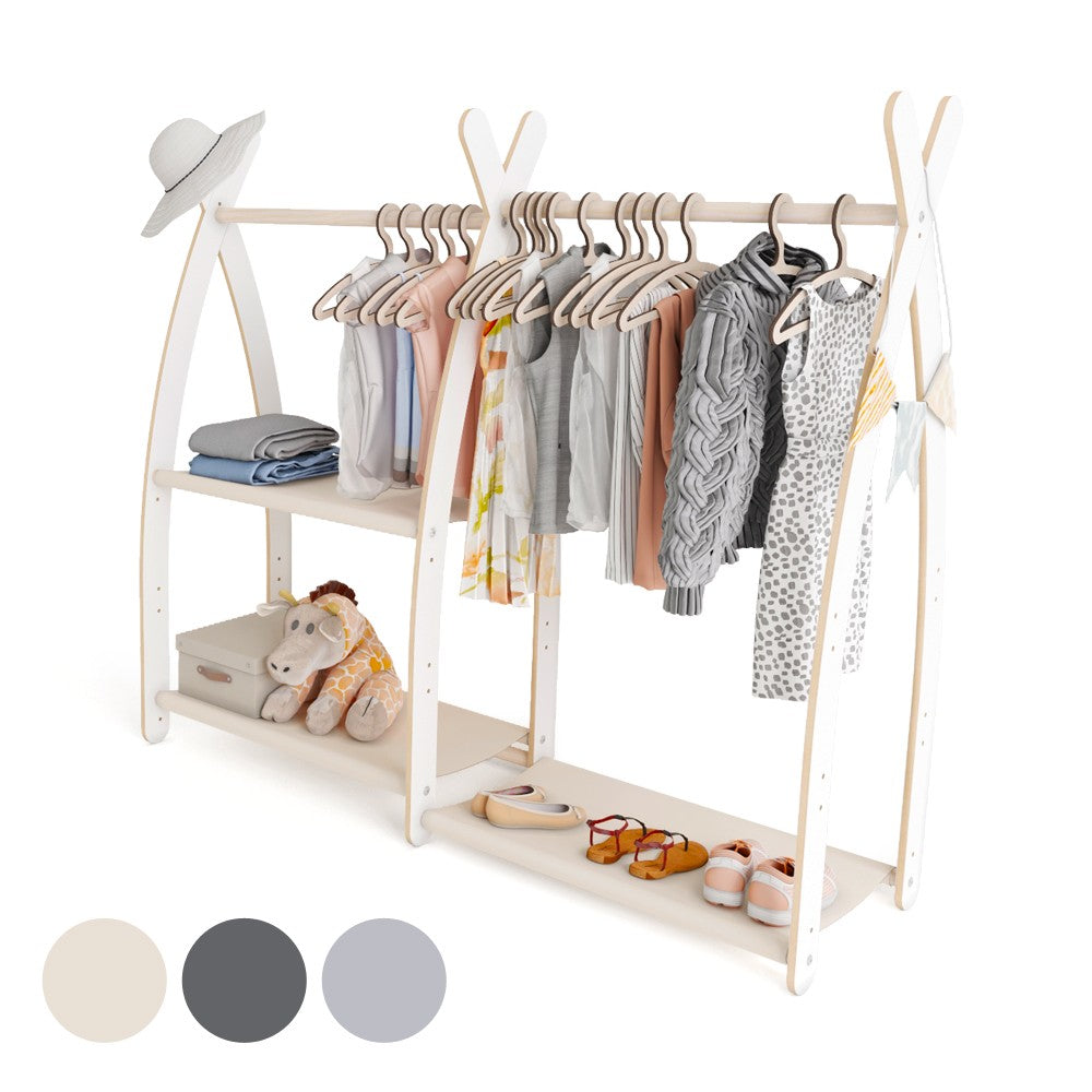 Portant à vêtements enfant MAMOI – bois blanc 106 × 32 × 95 cm