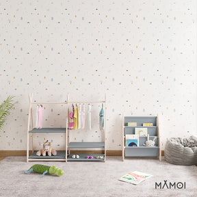 Portant à vêtements enfant MAMOI – bois naturel 106 × 32 × 95 cm