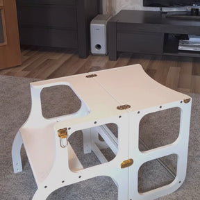 STEP’n’SIT • Tour d’apprentissage convertible 2-en-1 (tour + table)